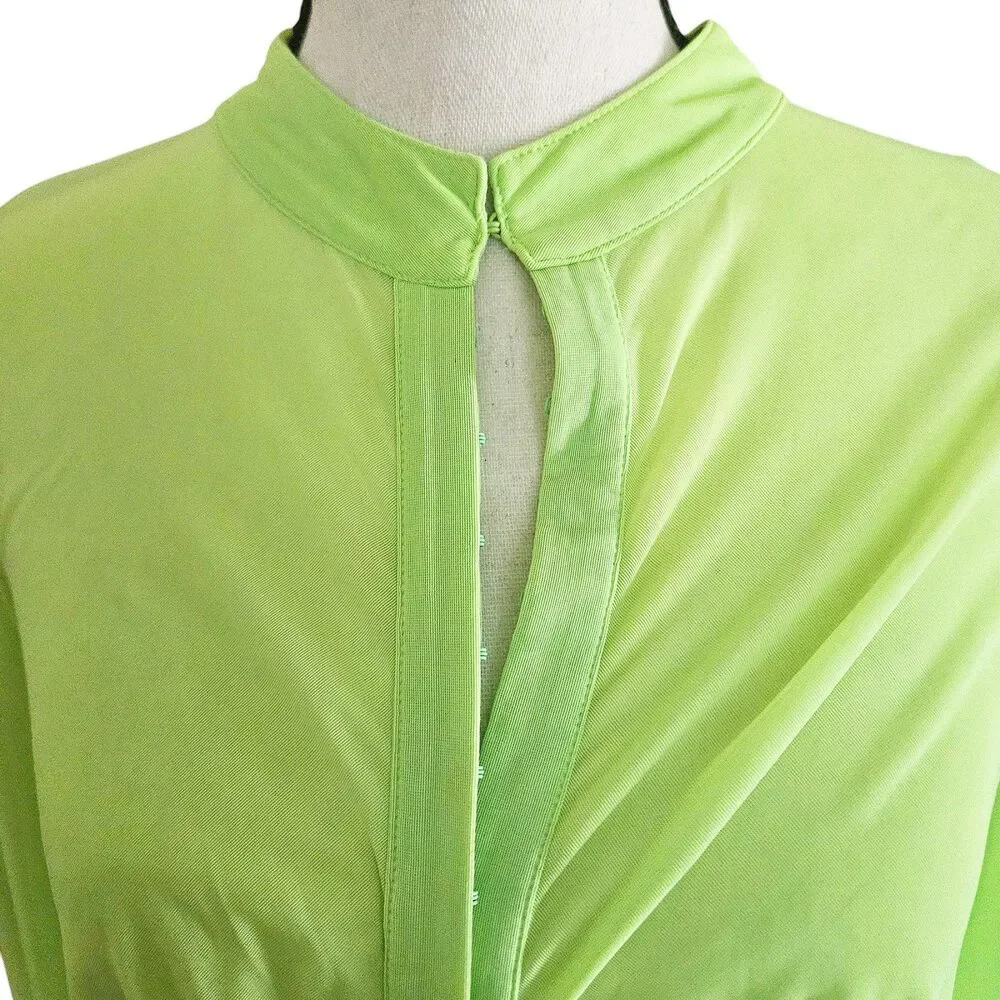 SKIMS Summer Mesh Long Sleeve Beach Cover Up Dress Neon Green XL